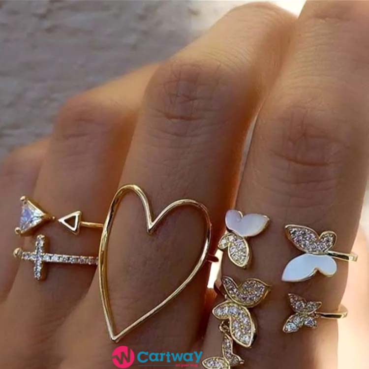 Butterfly classy ring set