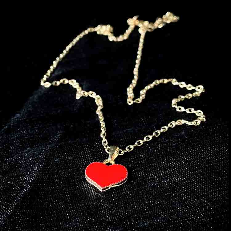 Colorful heart cute neck chain