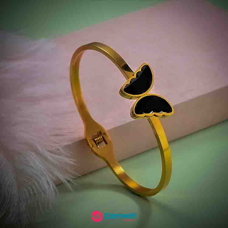 Black butterfly shaped bangle
